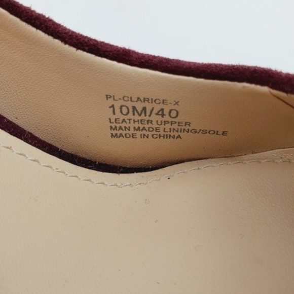 BCBGeneration Clarice Burgundy leather point toe Chunky heel shoes - Picture 8 of 9